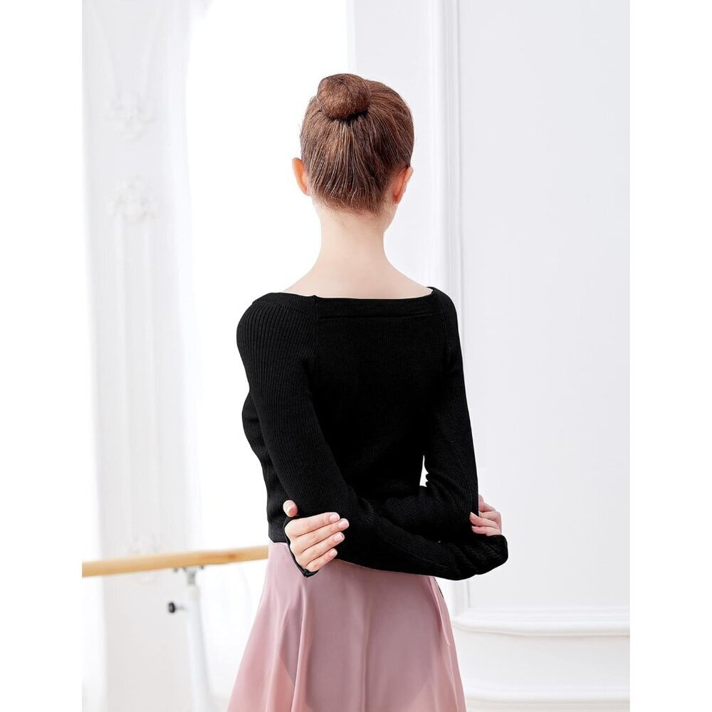 Long Sleeve Dance Sweater Soft Acrylic Warm-Up Pullover for Ballet Yoga - Picture 2 of 6